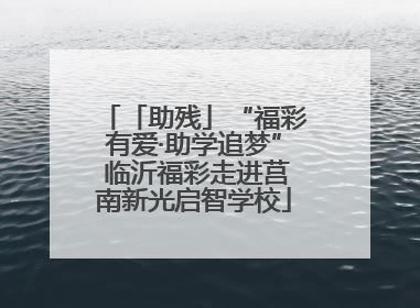 「助残」“福彩有爱·助学追梦” 临沂福彩走进莒南新光启智学校