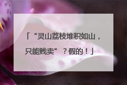 “灵山荔枝堆积如山，只能贱卖”？假的！