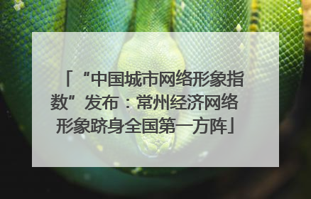 “中国城市网络形象指数”发布：常州经济网络形象跻身全国第一方阵