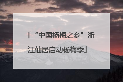 “中国杨梅之乡”浙江仙居启动杨梅季
