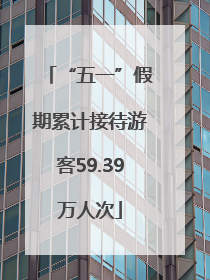 “五一”假期累计接待游客59.39万人次