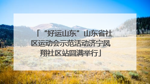 “好运山东”山东省社区运动会示范活动济宁凤翔社区站圆满举行