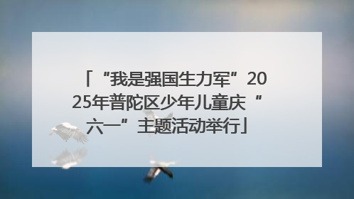 “我是强国生力军”2025年普陀区少年儿童庆“六一”主题活动举行