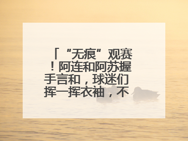 “无痕”观赛！阿连和阿苏握手言和，球迷们挥一挥衣袖，不留下一片云彩