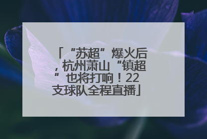 “苏超”爆火后，杭州萧山“镇超”也将打响！22支球队全程直播