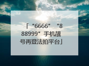 “6666”“888999”手机靓号再登法拍平台