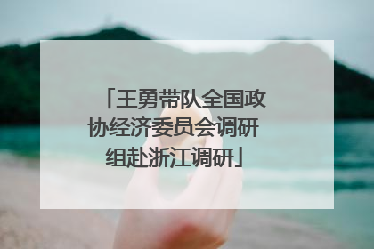 王勇带队全国政协经济委员会调研组赴浙江调研