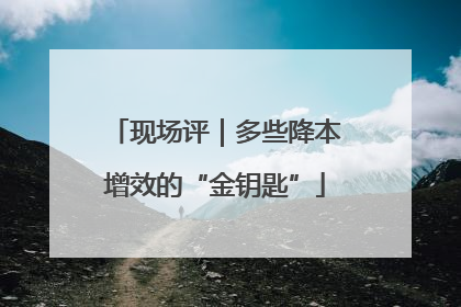 现场评｜多些降本增效的“金钥匙”