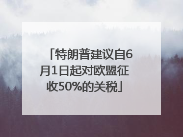 特朗普建议自6月1日起对欧盟征收50%的关税