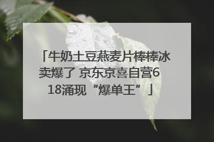 牛奶土豆燕麦片棒棒冰卖爆了 京东京喜自营618涌现“爆单王”
