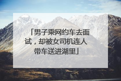 男子乘网约车去面试，却被女司机连人带车送进湖里