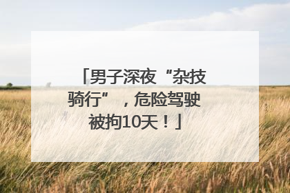 男子深夜“杂技骑行”，危险驾驶被拘10天！