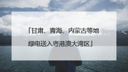 甘肃、青海、内蒙古等地绿电送入粤港澳大湾区