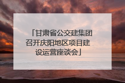 甘肃省公交建集团召开庆阳地区项目建设运营座谈会