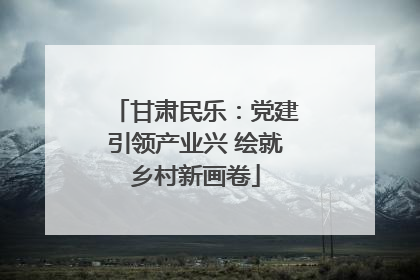 甘肃民乐：党建引领产业兴 绘就乡村新画卷
