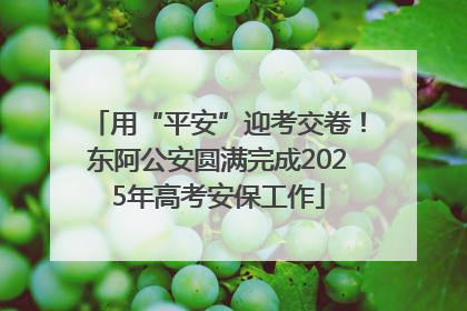 用“平安”迎考交卷！东阿公安圆满完成2025年高考安保工作