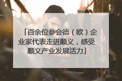 百余位参会德（欧）企业家代表走进顺义，感受顺义产业发展活力