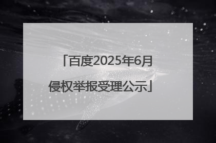 百度2025年6月侵权举报受理公示