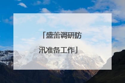 盛蕾调研防汛准备工作