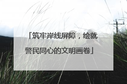 筑牢岸线屏障，绘就警民同心的文明画卷
