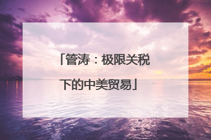 管涛：极限关税下的中美贸易