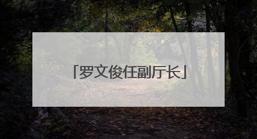 罗文俊任副厅长