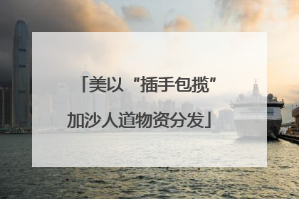 美以“插手包揽”加沙人道物资分发