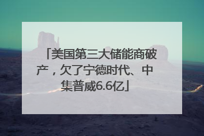 美国第三大储能商破产，欠了宁德时代、中集普威6.6亿