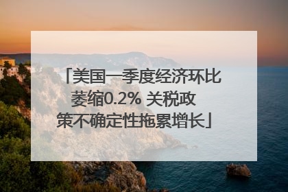 美国一季度经济环比萎缩0.2% 关税政策不确定性拖累增长