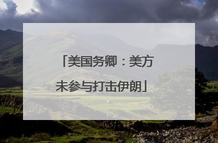 美国务卿：美方未参与打击伊朗