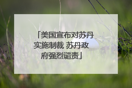 美国宣布对苏丹实施制裁 苏丹政府强烈谴责