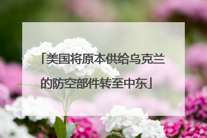 美国将原本供给乌克兰的防空部件转至中东
