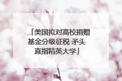 美国拟对高校捐赠基金分级征税 矛头直指精英大学