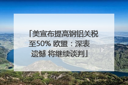 美宣布提高钢铝关税至50% 欧盟：深表遗憾 将继续谈判