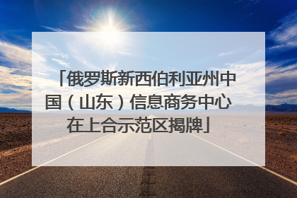 俄罗斯新西伯利亚州中国（山东）信息商务中心在上合示范区揭牌