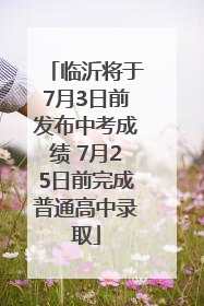 临沂将于7月3日前发布中考成绩 7月25日前完成普通高中录取
