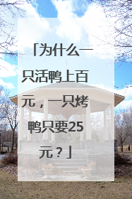 为什么一只活鸭上百元，一只烤鸭只要25元？