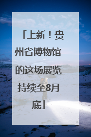上新！贵州省博物馆的这场展览持续至8月底
