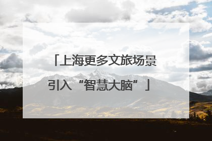 上海更多文旅场景引入“智慧大脑”