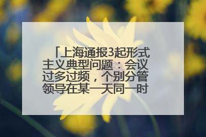 上海通报3起形式主义典型问题：会议过多过频，个别分管领导在某一天同一时段需参加3个会议