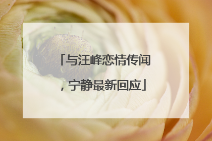与汪峰恋情传闻，宁静最新回应