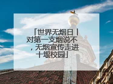 世界无烟日丨对第一支烟说不，无烟宣传走进十堰校园