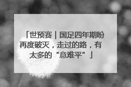 世预赛｜国足四年期盼再度破灭，走过的路，有太多的“意难平”