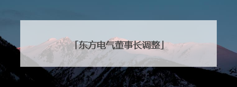 东方电气董事长调整
