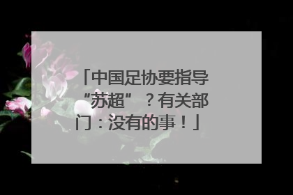 中国足协要指导“苏超”？有关部门：没有的事！