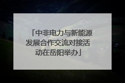 中非电力与新能源发展合作交流对接活动在岳阳举办