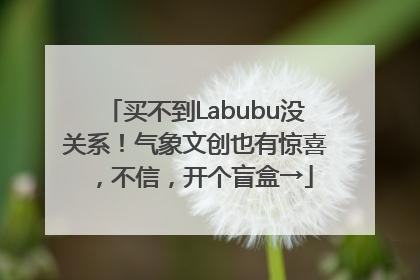 买不到Labubu没关系！气象文创也有惊喜，不信，开个盲盒→