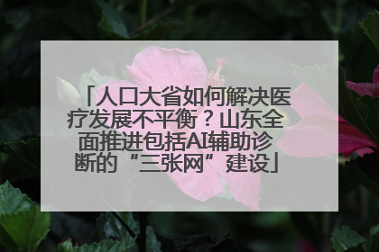 人口大省如何解决医疗发展不平衡？山东全面推进包括AI辅助诊断的“三张网”建设