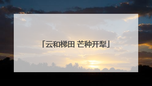 云和梯田 芒种开犁
