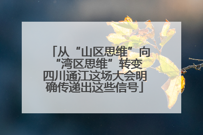 从“山区思维”向“湾区思维”转变 四川通江这场大会明确传递出这些信号